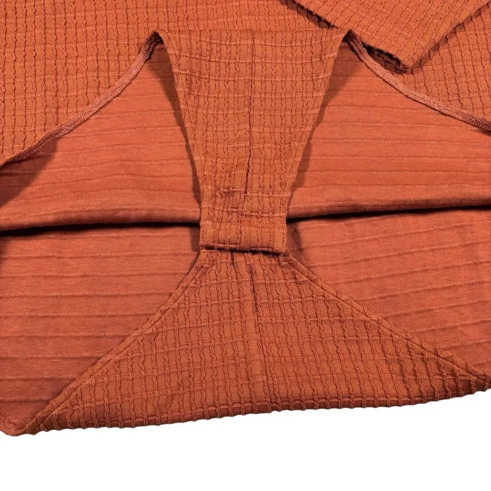 NEW Mara Hoffman Mariana Waffle Bodysuit Burnt Orange Deep V Women's Plus 3X - Picture 6 of 11